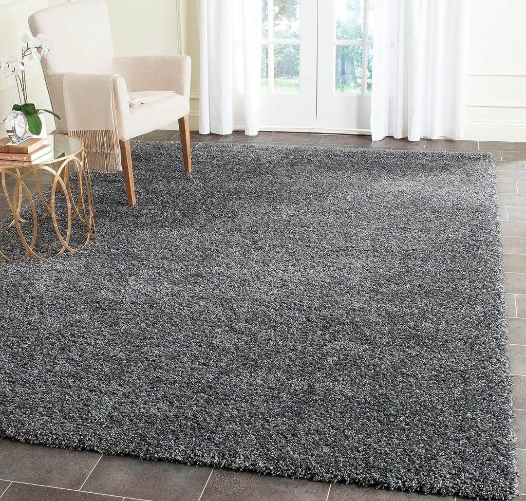 Plain Dark Grey Premium Carpet – Soft Feel with Anti-Skid Rubber Backing