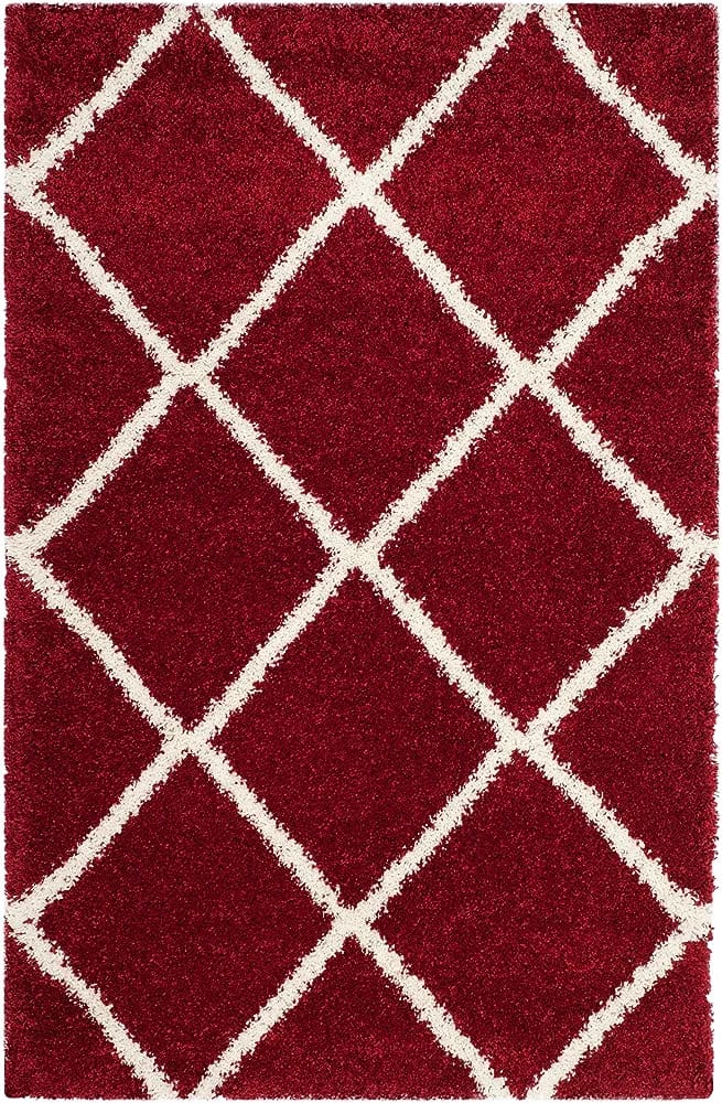 Red & Ivory Beautiful Premium Micro Runner - Soft Feel, Anti-Skid Rubber Backing