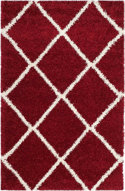 Red & Ivory Beautiful Premium Micro Runner - Soft Feel, Anti-Skid Rubber Backing