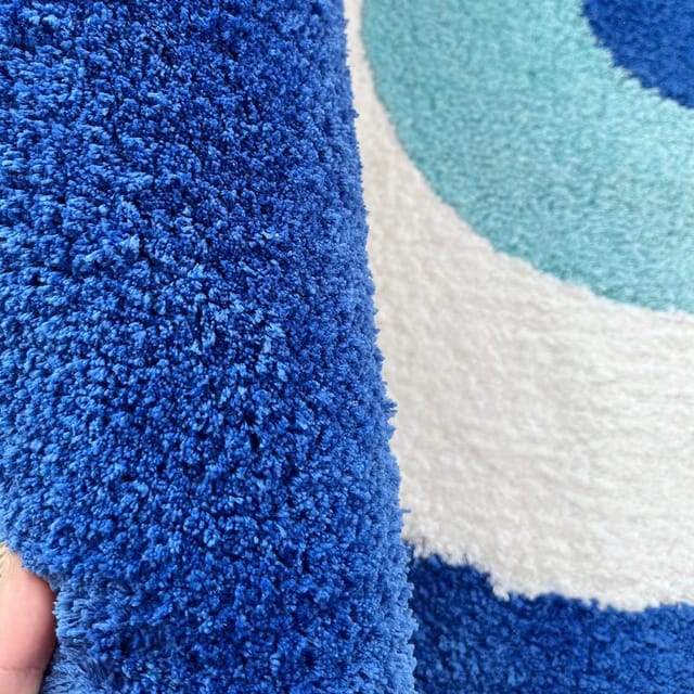 Blue Eyes Soft Micro Premium Round Shaggy Rug – Extra Soft with Anti-Skid Rubber Backing