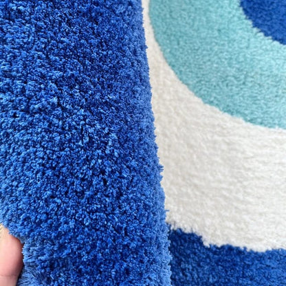 Blue Eyes Soft Micro Premium Round Shaggy Rug – Extra Soft with Anti-Skid Rubber Backing