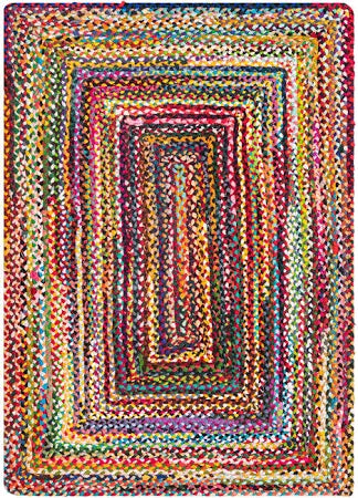 Modern Braided Rug in Multicolour Cotton Chindi Handmade & Hand washable Rug