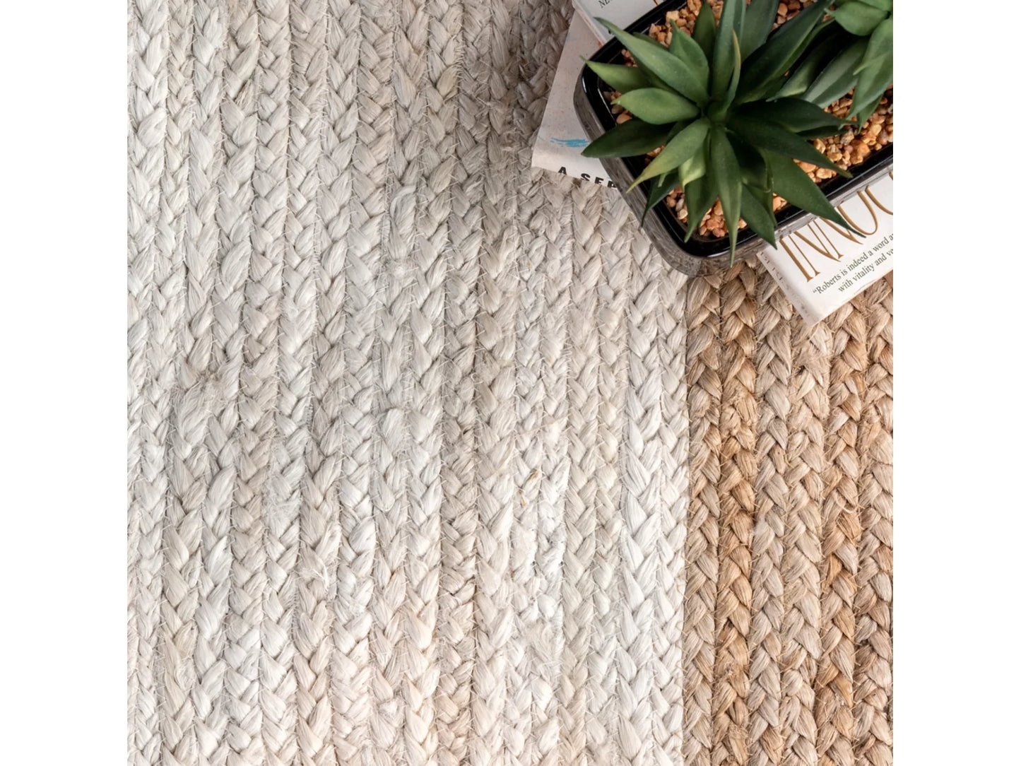 Rugsmore Rugs Collection-Natural Jute Racta Boarder Area Rug. ( Shaggy Living Room carpet , Bedside Runners )