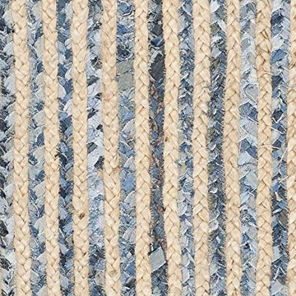 Braided Natural Jute and Denim Area carpet