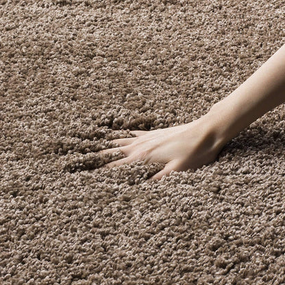 Ivory with Beige Colour Diamond Shaggy Rug