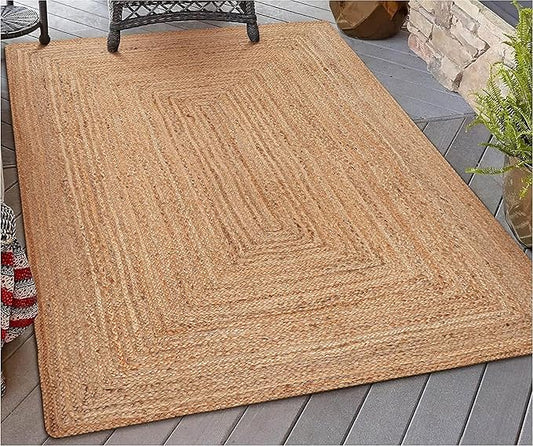 Natural Jute Hand Steach Cross Area Rug