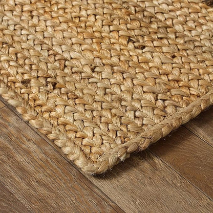 Natural Jute Hand Steach Cross Area Rug