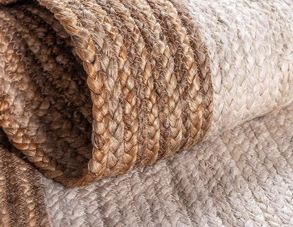 Rugsmore Rug Collection- Natural With White Jute Oval Braided Living Area Rug.