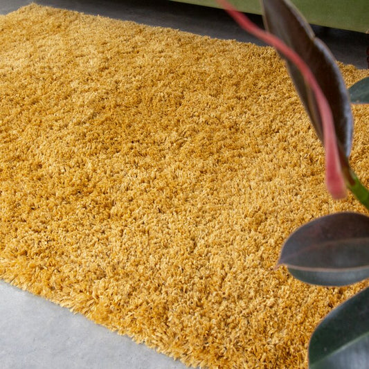Mustard Plain Premium Design Microfiber Carpet – Soft Feel & Anti-Skid Rubber Backing
