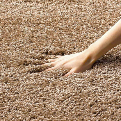 Skin beige 2 Inch Pile height Extra Fluffy Shaggy Bedside Runner - Soft Feel, Anti-Skid Rubber Backing