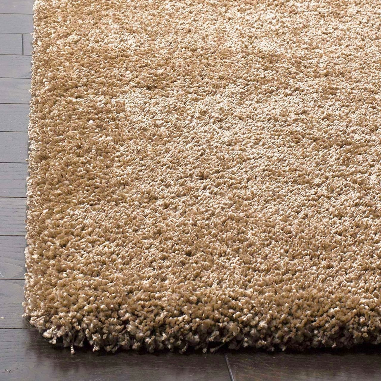 Skin beige 2 Inch Pile height Extra Fluffy Shaggy Bedside Runner - Soft Feel, Anti-Skid Rubber Backing