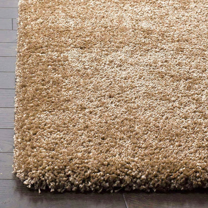 Skin beige 2 Inch Pile height Extra Fluffy Shaggy Bedside Runner - Soft Feel, Anti-Skid Rubber Backing