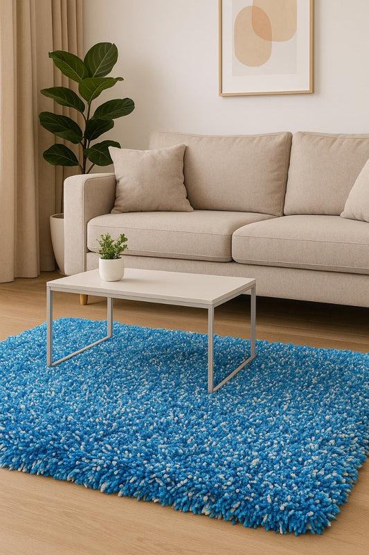 Dark Blue Shaggy Carpet – Soft Feel with Anti-Skid Rubber Backing