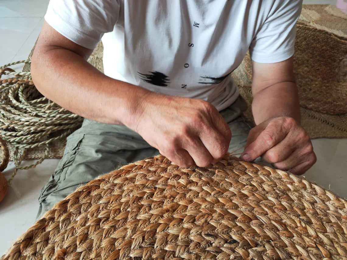 Natural Jute and Cotton Ecofriendly  Carpet.