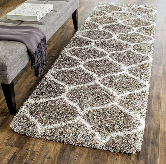 Beige and Ivory Beautiful Premium Micro Runner - Soft Feel, Anti-Skid Rubber Backing